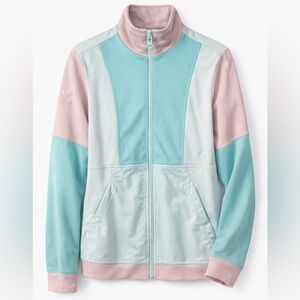 #70 Adidas-Style Pastel Colorblock Full-Zip Track Jacket